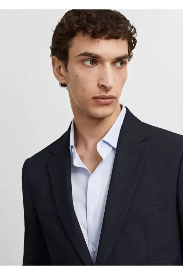 Streç kumaştan dar kesim blazer ceket - 7