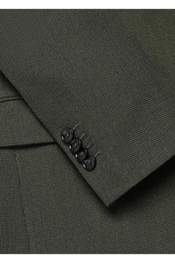 Streç Kumaştan, Dar Kesimdesenli Blazer Ceket - 8