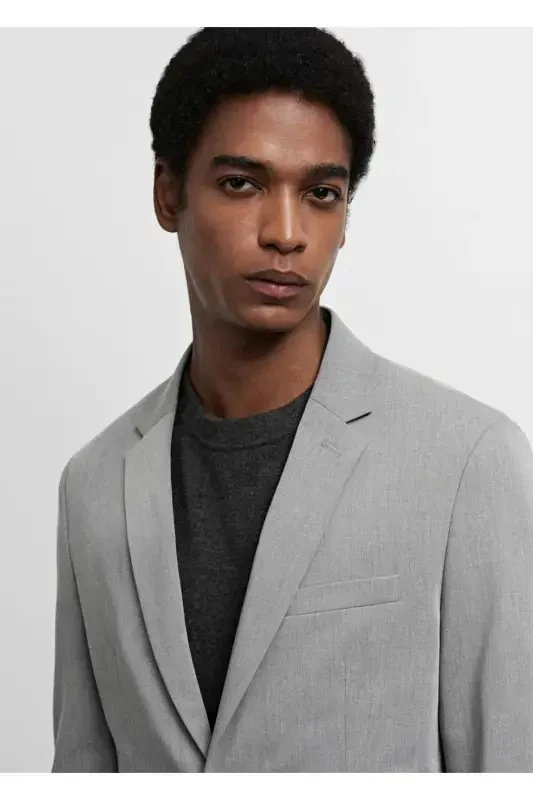 Streç kumaştan süper dar kesim blazer ceket - 7