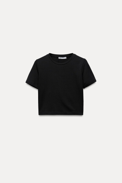 Stretch Crop T-Shirt - Black - 12