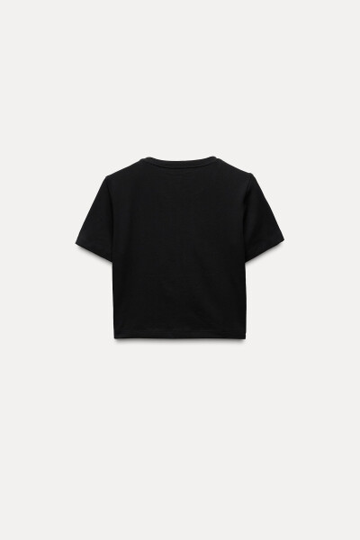 Stretch Crop T-Shirt - Black - 8