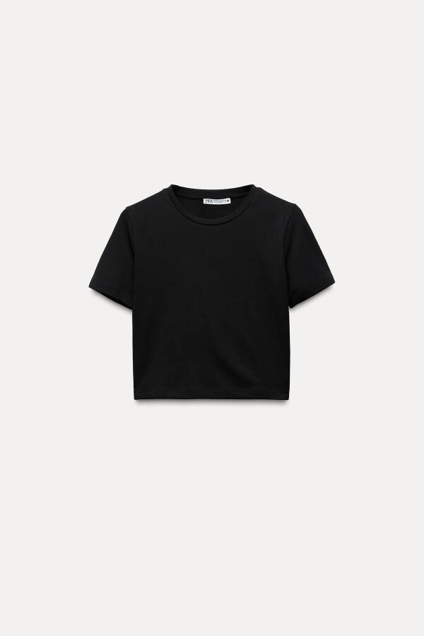 Stretch Crop T-Shirt - Black - 2