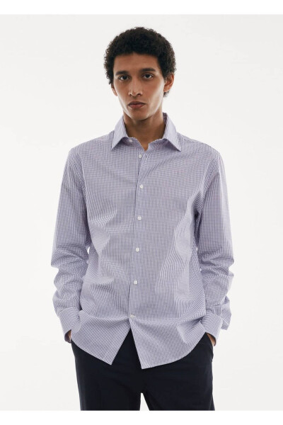 Stretch Fabric Micro Check Shirt - 1