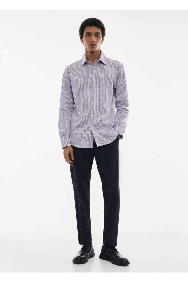 Stretch Fabric Micro Check Shirt - 2
