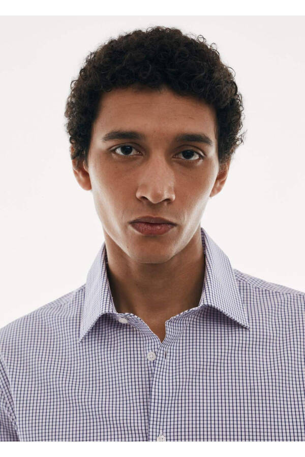 Stretch Fabric Micro Check Shirt - 6