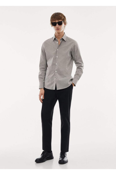 Stretch Fabric Micro Plaid Shirt - 2