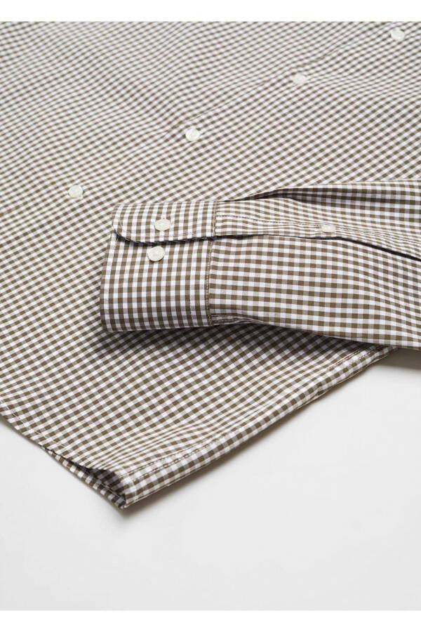Stretch Fabric Micro Plaid Shirt - 5