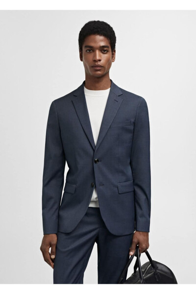 Stretch Fabric Super Slim Fit Blazer Jacket - MANGO MAN