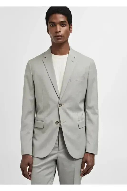 Stretch fabric super slim fit blazer jacket - MANGO MAN