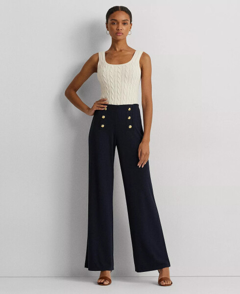 Stretch Jersey Wide-Leg Pants Lauren Navy - 4