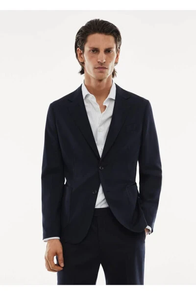 Stretch Pure Wool Blazer Jacket - MANGO MAN