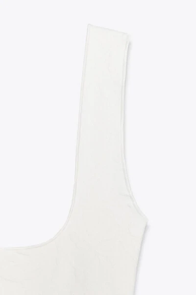STRETCH SQUARE NECK DRESS-Off-white - 9