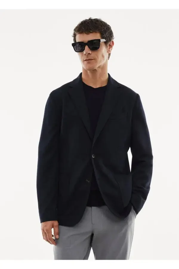 Stretch Wool Blazer - 1