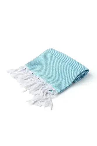 | Stripe | %100 Pamuk Peştemal-TURKUAZ MAVİ - SOLEY (1)