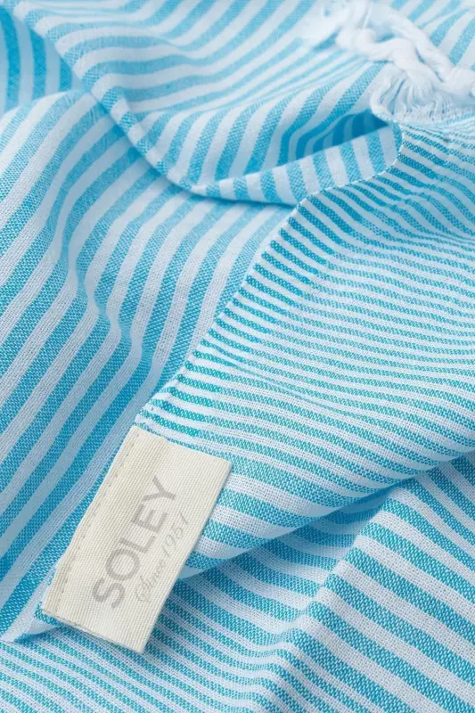 | Stripe | %100 Pamuk Peştemal-TURKUAZ MAVİ - 3