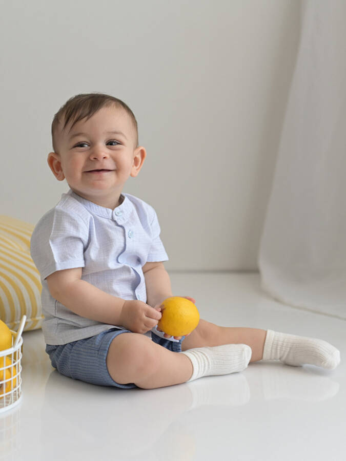 Striped Baby Boy Shirt and Shorts 2-Piece Set - 17