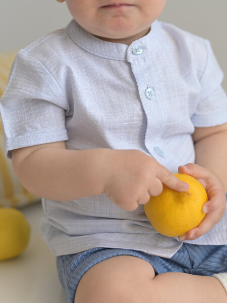 Striped Baby Boy Shirt and Shorts 2-Piece Set - 25