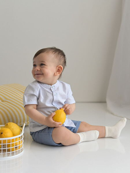 Striped Baby Boy Shirt and Shorts 2-Piece Set - 3