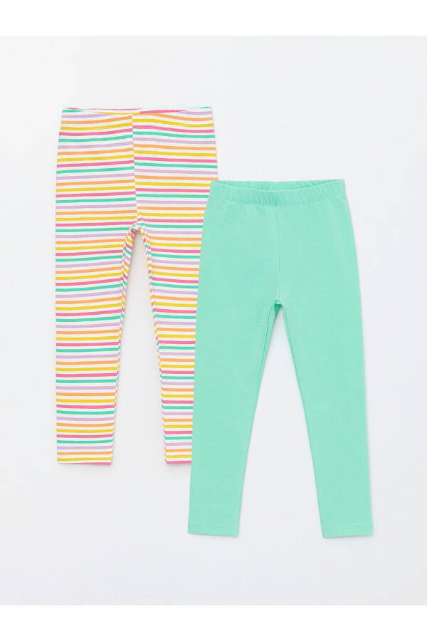 Striped Baby Girl Leggings with Elastic Waistband 2 Pack - 6