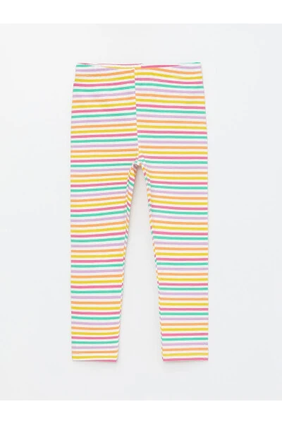 Striped Baby Girl Leggings with Elastic Waistband 2 Pack - 4