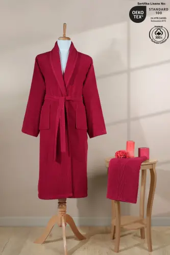 Striped Bathrobe Set 100% Certified Cotton, Unis - 1