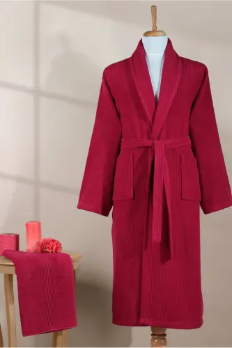 Striped Bathrobe Set 100% Certified Cotton, Unis - 5