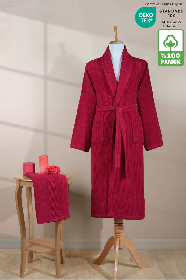 Striped Bathrobe Set 100% Certified Cotton, Unis - 1