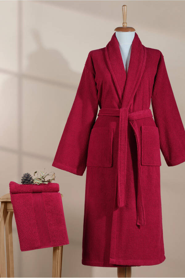 Striped Bathrobe Set 100% Certified Cotton, Unis - 4