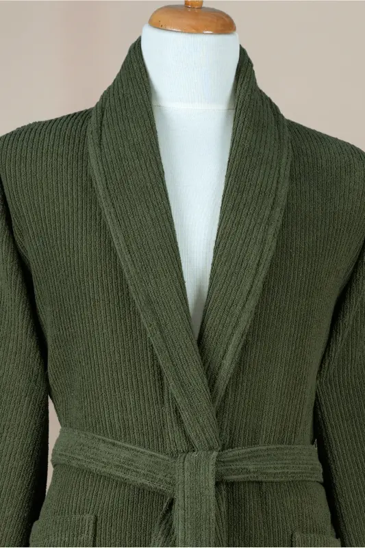 Striped Bathrobe Set 100% Cotton Certified 3 Pieces - 5