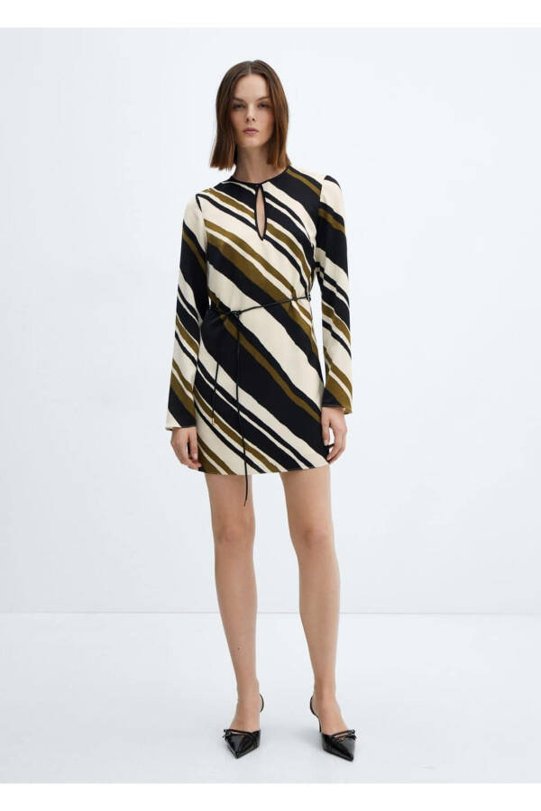 Striped belted dress - 2