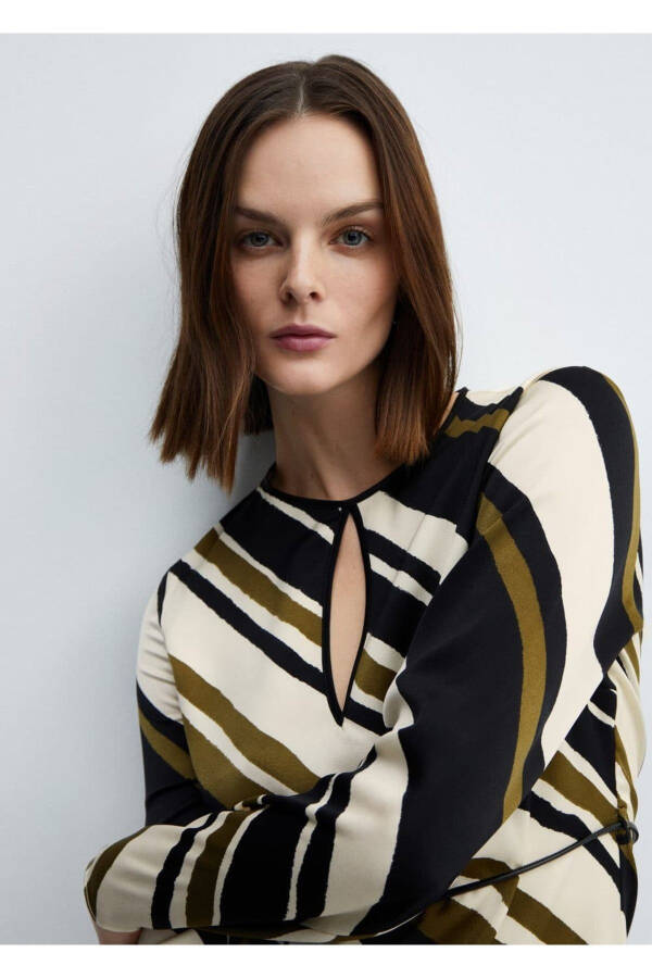 Striped belted dress - 6