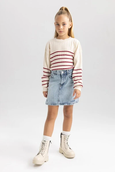 Striped bicycle neck sweater. - DEFACTO (1)