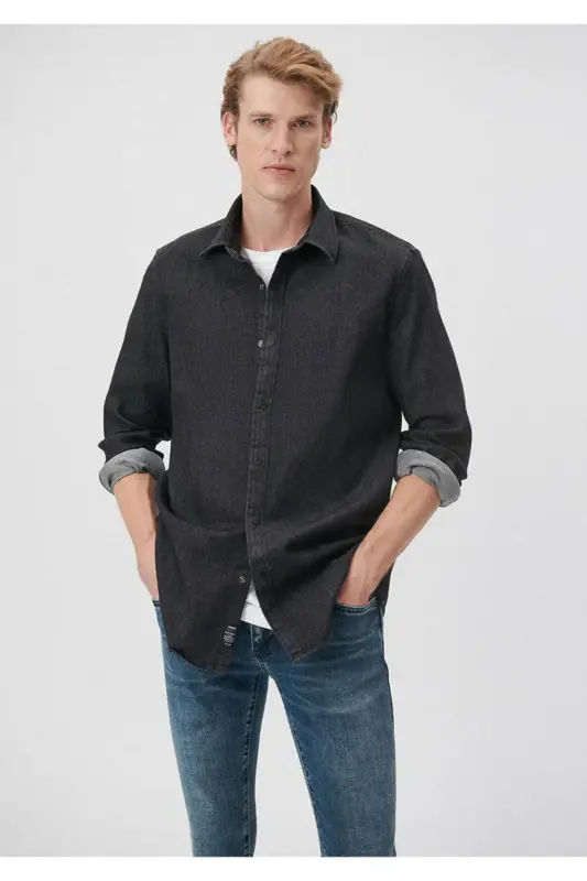 Striped Black Shirt Regular Fit / Normal Cut 02 - 2