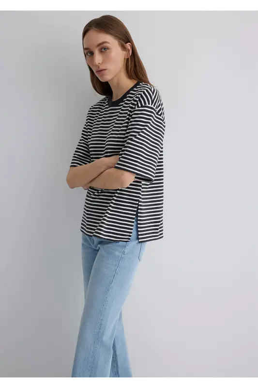 Striped Black T-Shirt Standard 1613113-85308 - 1