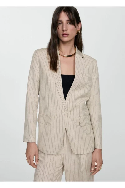 Striped Blazer Jacket - MANGO