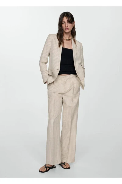 Striped Blazer Jacket - MANGO (1)