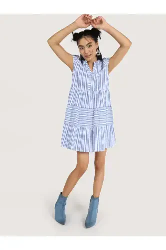 Striped blue dress (Regular Fit) - 4