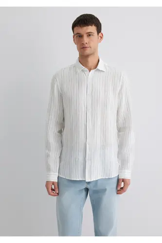 Striped Blue Shirt Regular Fit 021 - 4