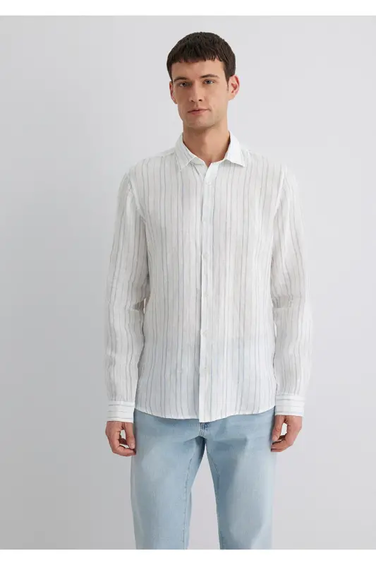 Striped Blue Shirt Regular Fit 021 - 4