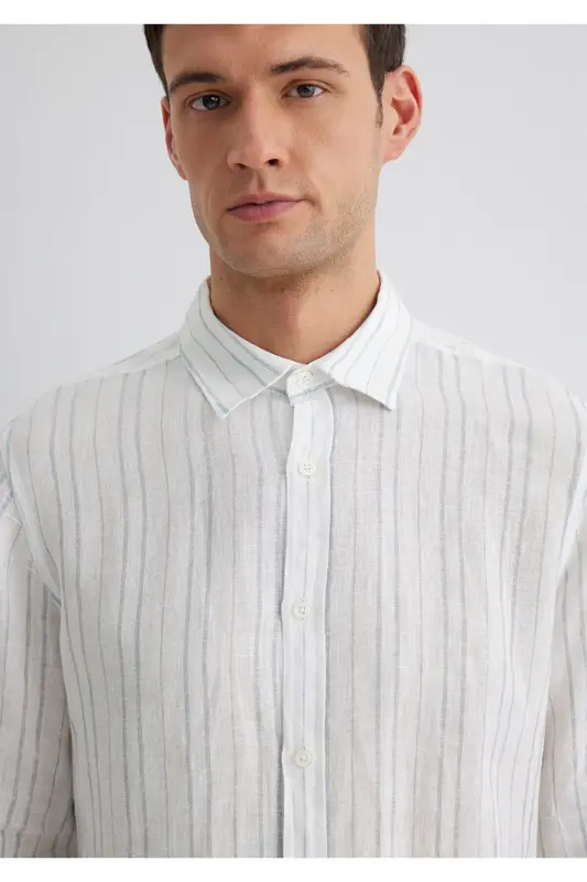 Striped Blue Shirt Regular Fit 021 - 6