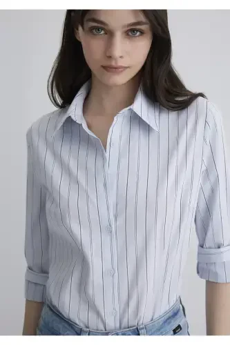 Striped Blue Shirt Regular Fit 121 - 1