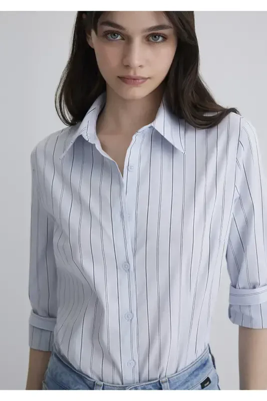 Striped Blue Shirt Regular Fit 121 - 1