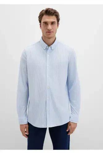 Striped Blue Shirt Slim Fit / Narrow Cut 0211402-8 - 4