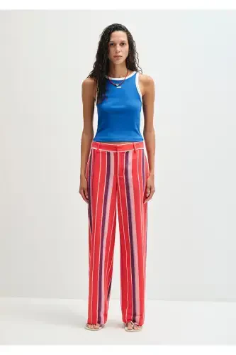 Striped Blue Trousers 1011051-90772 - 3
