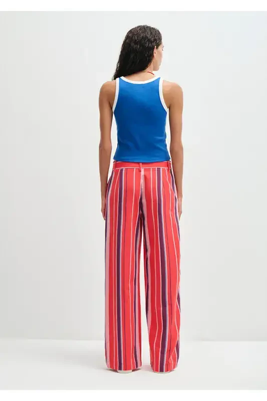 Striped Blue Trousers 1011051-90772 - 5