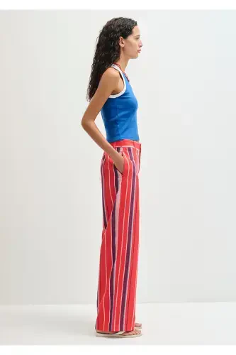 Striped Blue Trousers 1011051-90772 - 6