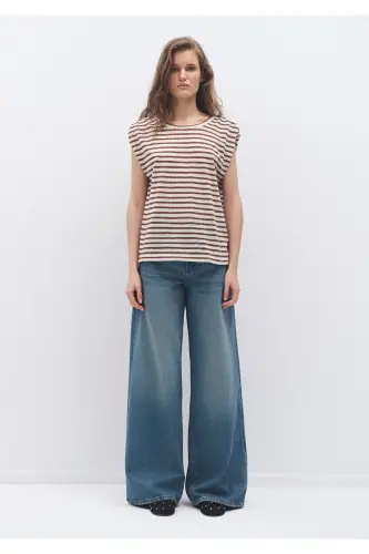 Striped Brown T-shirt Regular Fit - 2