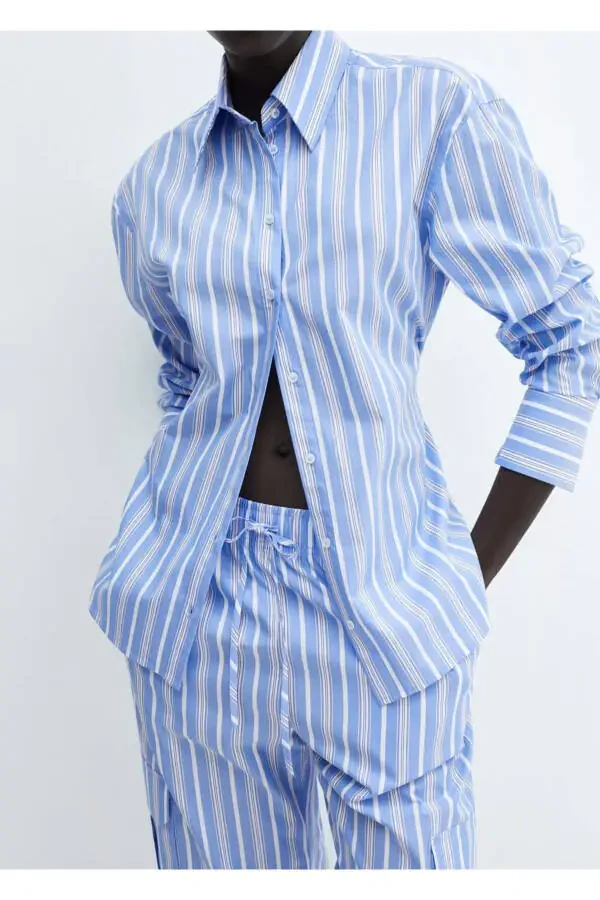 Striped Cotton Cargo Pants - 6