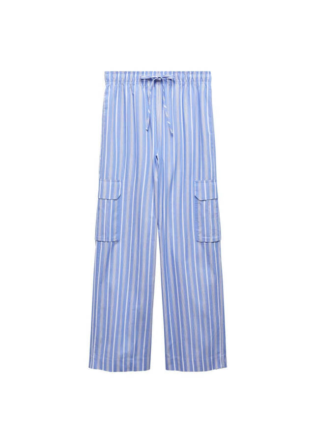 Striped Cotton Cargo Pants - 9