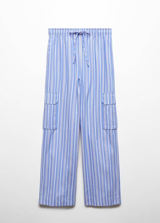 Striped Cotton Cargo Pants - 2